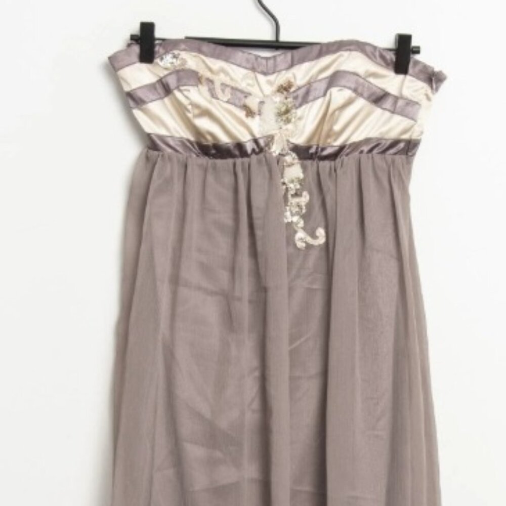 Lipsy Women's Cocktail Party Dress Strapless Chiffon Purple Grey Beig Size S
